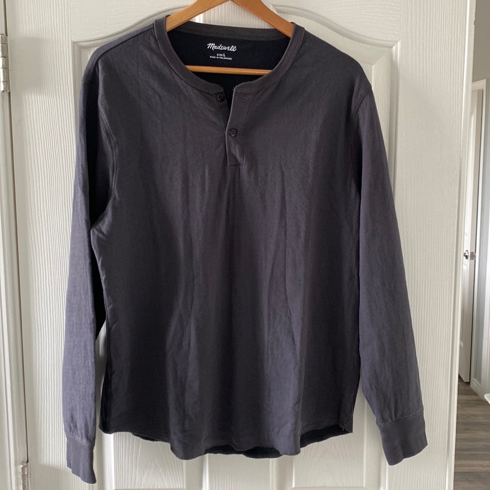 Madewell Henley in dark grey - EUC